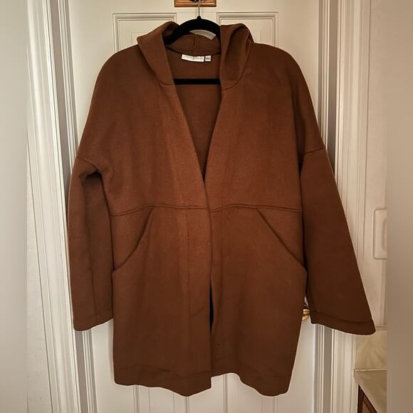 Only Child Sonora Hooded Wool Coat in Umber - Picture 3 of 7